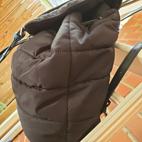 EUC Sam Edelman Backpack Puffer Branwen Flap School Black/Blue SPIKES (OS) - Picture 13 of 15